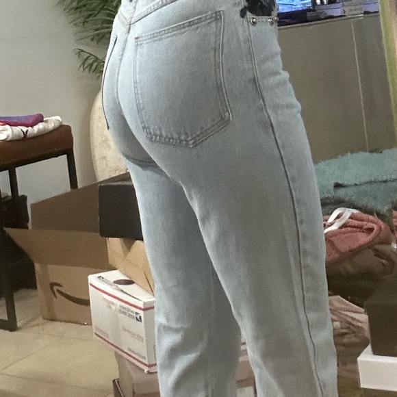 VTG 90’s CACHE amazing fit Lightwash Sequin mom 4 6 - Picture 14 of 15